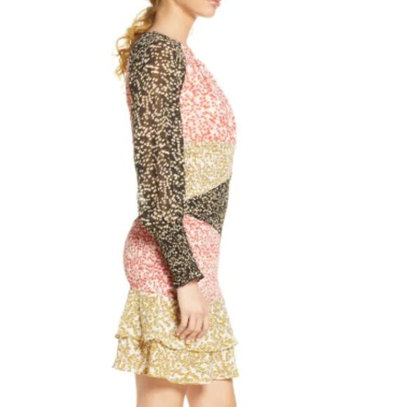Foxiedox Romilly Mixed Print Long Sleeve Smocked Minidress NWT Size Small - Picture 5 of 5